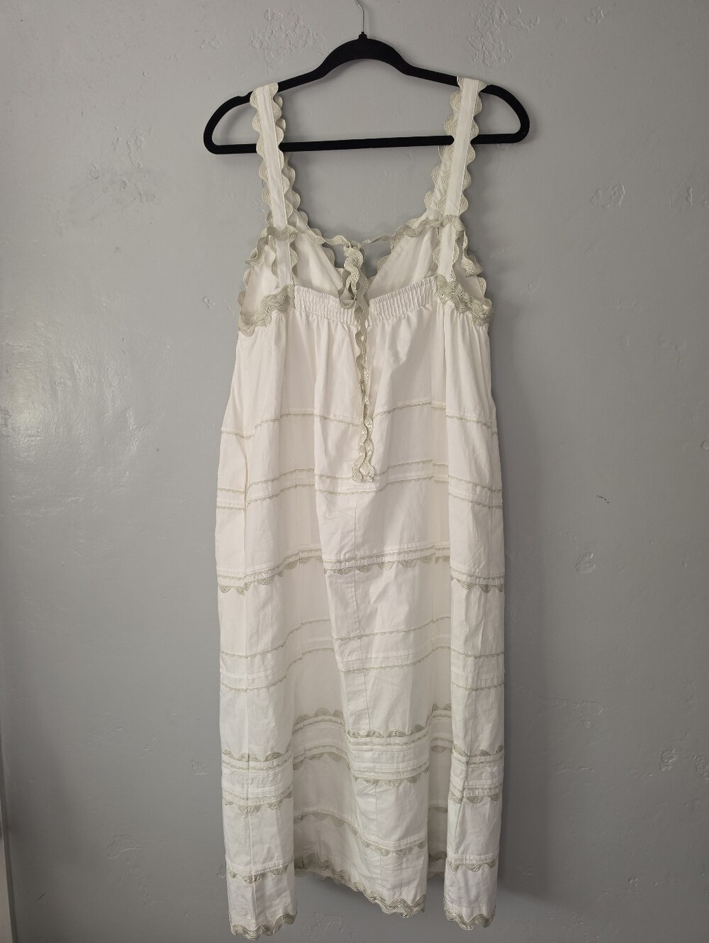 Sofie The Label Ric Rac Cream Tiered Eyelet Midi Dress Medium - Picture 3 of 10